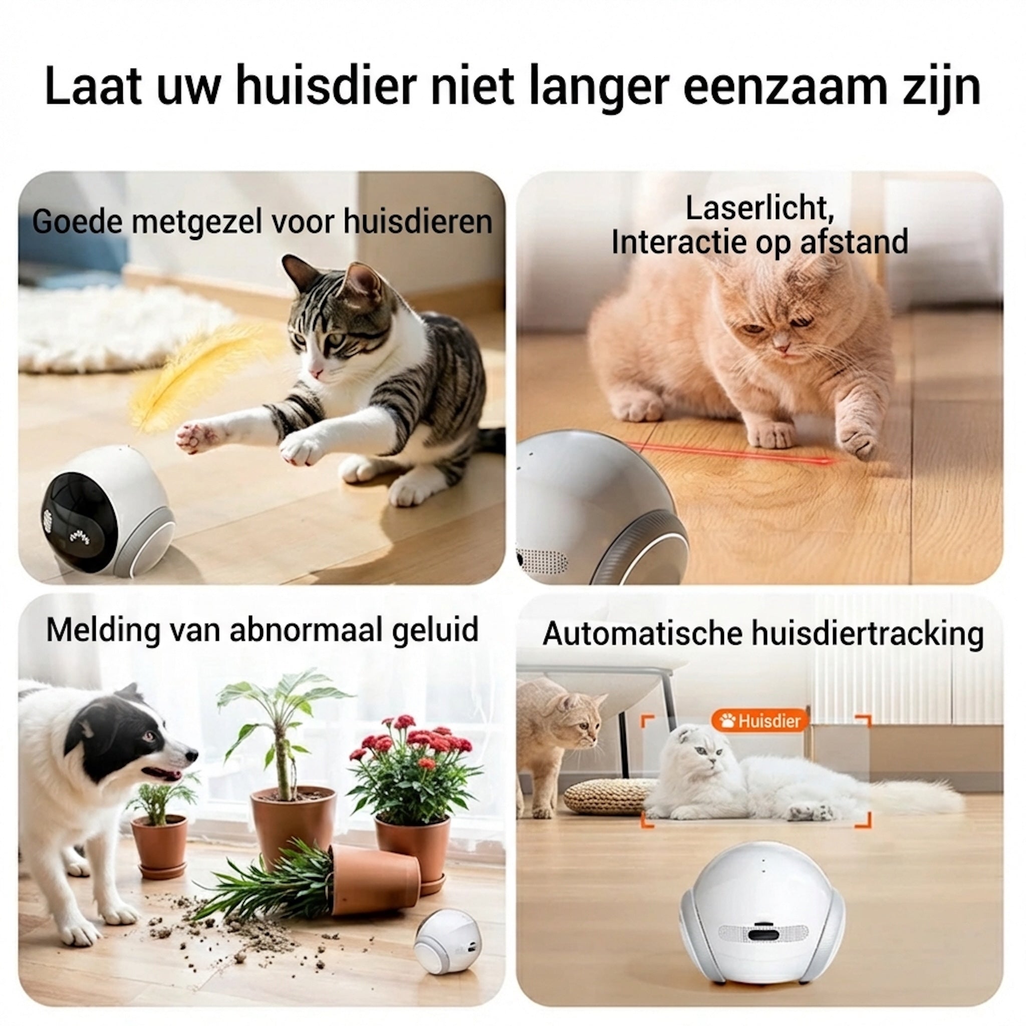 Aiook S1 Slimme Huisdier Robotcamera - 2K HD met Laser & AI-Tracking